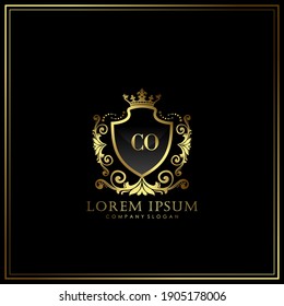 CO Initial Letter Luxury Logo template in vector art for Restaurant, Royalty, Boutique, Cafe, Hotel, Heraldic, Jewelry, Fashion and other vector illustration.