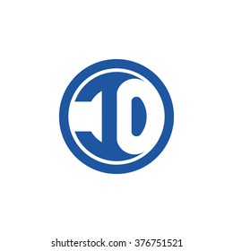 CO initial letters circle business logo blue
