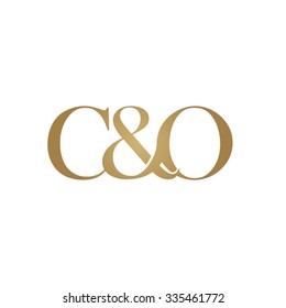 C&O Initial logo. Ampersand monogram golden logo