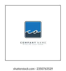 CO Initial Logo in Signature Style for Photography and Fashion Business - Hand Drawn Signature Logo Vector