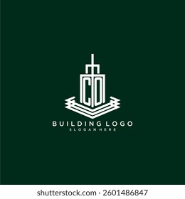 CO initial monogram building logo for real estate