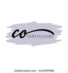 CO initial signature logo. handwriting logo template vector,