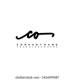 CO initial signature logo. handwriting logo template vector,