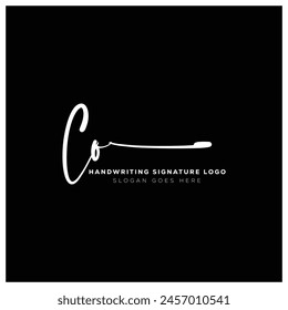 CO initials Handwriting signature logo. CO letter real estate, beauty, photography logo design.