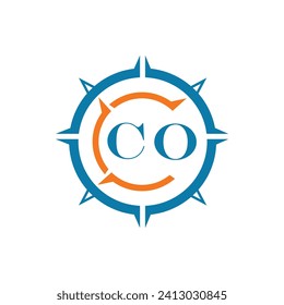 CO letter design. CO letter technology logo design on a white background.