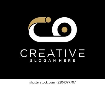 CO Letter With Dot Logo Design Vector Template