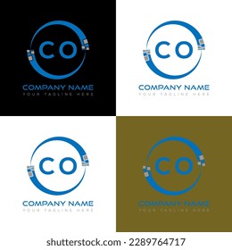 Diseño creativo del logo de la carta CO. Diseño único de CO.
