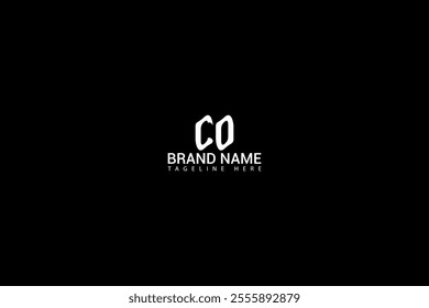 CO letter logo creative design. CO unique design. CO letter logo design on black background.