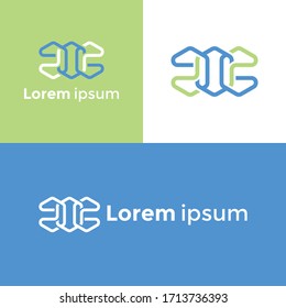 CO letter logo design template. COC alphabet joint font creative icon monogram design element.