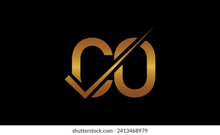Vector de plantilla de diseño de logotipo de carta CO. Letras creativas concepto del logotipo de CO.