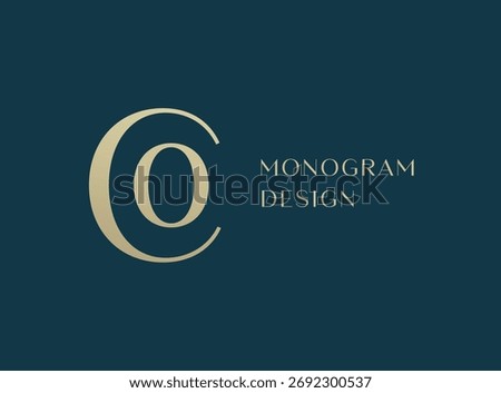 CO letter logo icon design. Classic style luxury initials monogram.