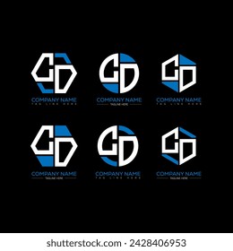 CO letter logo set design.CO monogram polygonal and circle shape vector. CO unique design.
