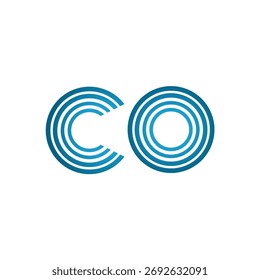 Logotipo do vetor da tipografia da letra CO 