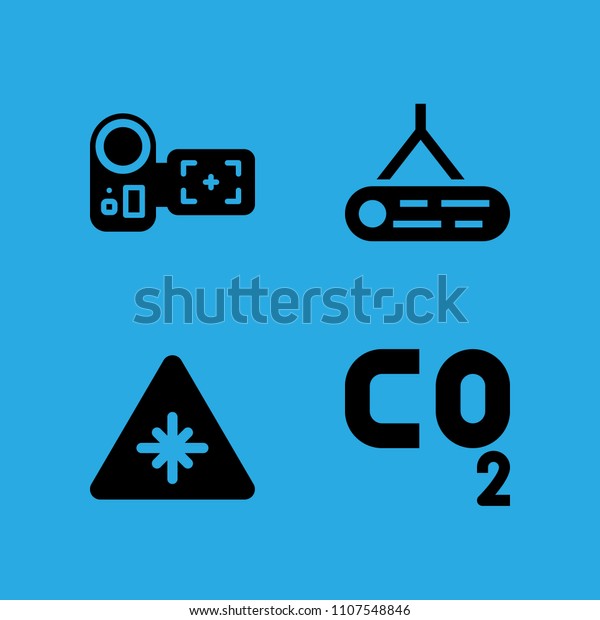 Co Log Camcorder Laser Icons Vector Signs Symbols Stock Image