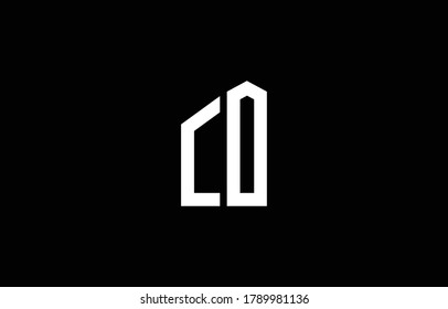 CO logo design concept with background. Initial based creative minimal monogram icon letter. Modern luxury alphabet vector design