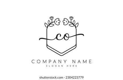 co logo design with floral vector