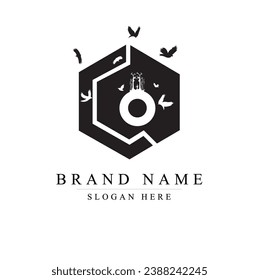 CO logo letter with flock of birds flying and disintegrating from the letter.