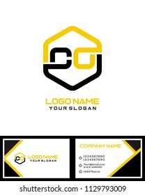 CO logo letter initial, Abstract polygonal Background Logo,