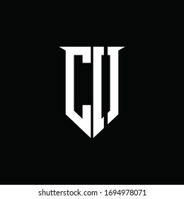 CO logo monogram with emblem shield style design template