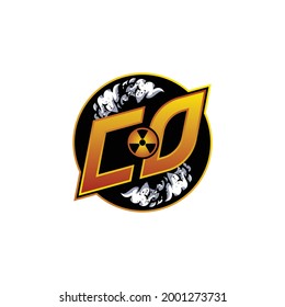 CO Logo Monogram Gaming with Gas Shape designs template vector icon modern