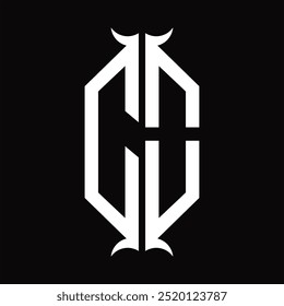 CO Logo monograma de escudo hexágono com modelo de design de forma de chifre