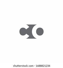 Monograma del logotipo CO con plantilla de diseño de estilo de espacio negativo aislado en fondo blanco