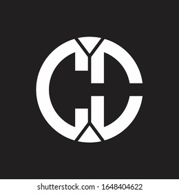 CO Logo monogram with piece circle ribbon style