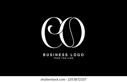 Monograma con el logotipo de las letras abstractas CO, OC