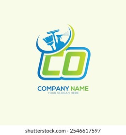 CO or OC Letter Local Cleaning vector logo. Cleaning service logo vector