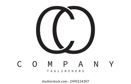 CO, OC Vector de Plantilla de diseño de logotipo de carta