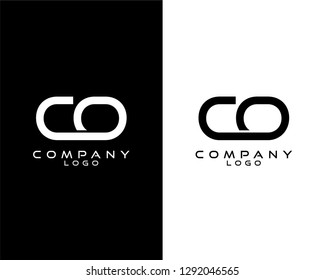 co, oc modern logo design with white and black color that can be used for business company.