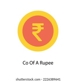 Co Of A Rupee vector Flat  Icons. Simple stock illustration