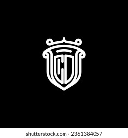 CO shield initial monogram with high quality professional design that will print well