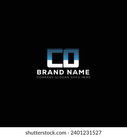 CO White Letter monogram Logo Design with Black Background. C O