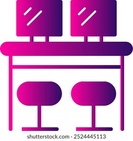 Co Work Space Glyph Gradient Vector Icon Design