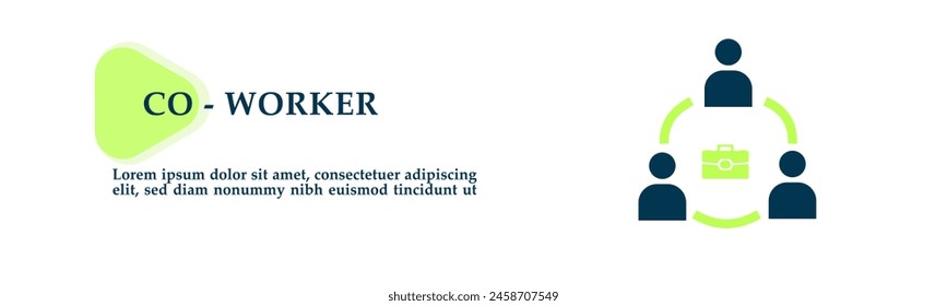 Co worker icon for background presentation, infographics, promotion or web banner graphics. 
