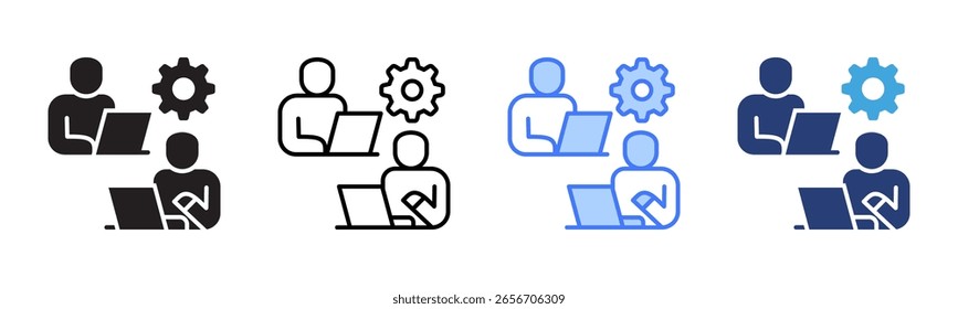 Coleção de vários estilos da folha de ícone do Co-Worker