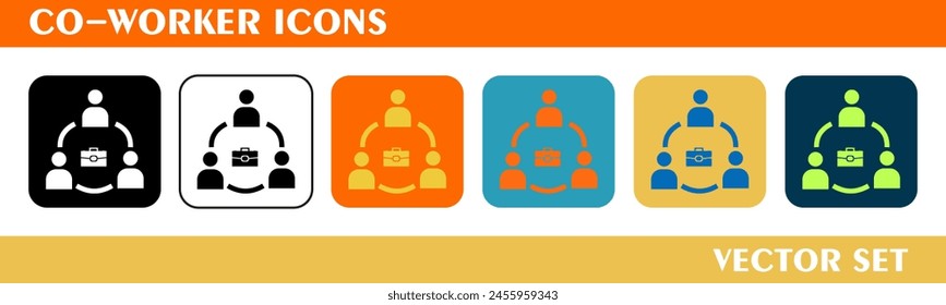 Co worker icons design. For sign, symbol, web design or web graphics. Vector flat illustration.