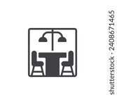 Co working office vector icon. Workspace filled flat sign for mobile concept and web design. Coworking space glyph icon. Symbol, logo illustration. Vector graphics