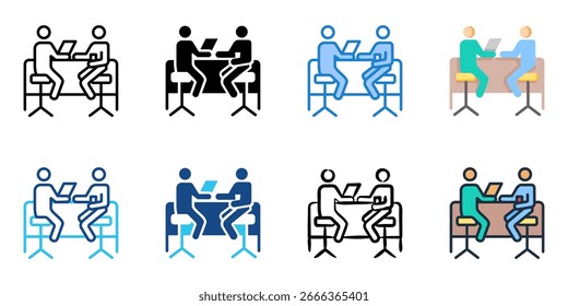 Co working spaces icon set multiple style collection 
