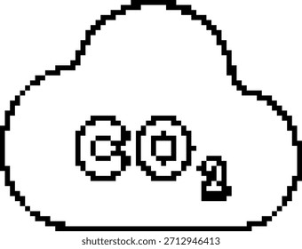 CO2 8-bit pixel icon. Vector illustration.