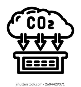 co2 absorption carbon line icon vector. co2 absorption carbon sign. isolated contour symbol black illustration
