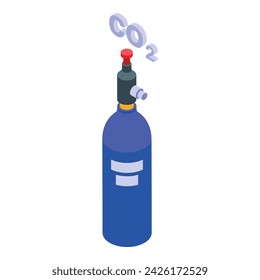 CO2 balloon icon isometric vector. Paintball player. Gun game