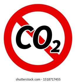 CO2 ban or forbidden icon red frame