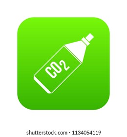 CO2 bottle icon digital green for any design isolated on white vector illustration
