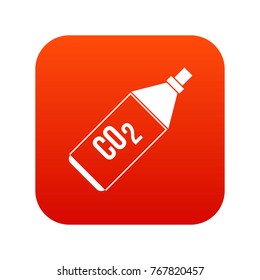 CO2 bottle icon digital red for any design isolated on white vector illustration