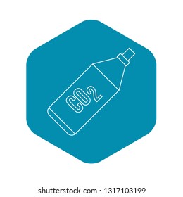 CO2 bottle icon in outline style on a white background vector illustration