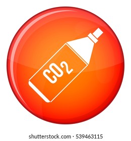 CO2 bottle icon in red circle isolated on white background vector illustration