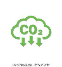 CO2 carbon dioxide cloud png icon on white background, Eps10