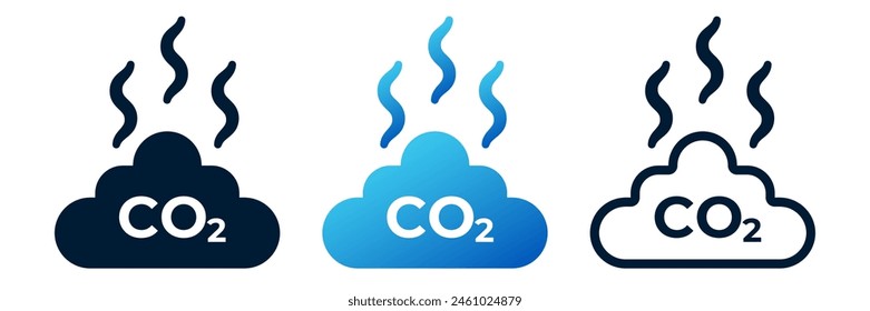 Icono de ciclo de CO2 dióxido de carbono. Símbolo neutro de emisiones de CO2